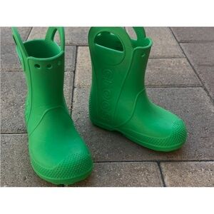CROCS Green Rain & Snow Boots Waterproof Pull-On